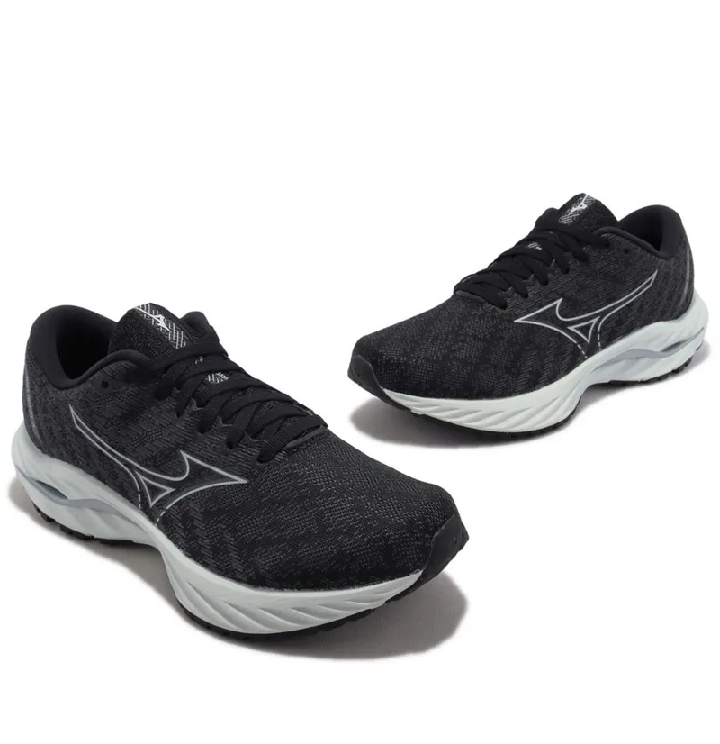 Mizuno Women's Wave Inspire 19 D Black/Silver/Snowcrest-2